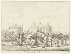 Kærnemælksgrøft i Naarden, 11. januar 1814 af Pieter Gerardus van Os (signed by artist)
