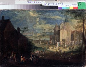 ""Kermesse på stedet for en landsby"" (Kermis) Bylandskab i Flandern. Maleri af Peter Gysels (1621-1690) Serpukhov, Statens Museum for Historie og Kunst Rusland