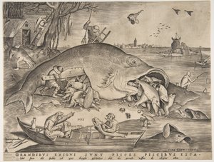 Store fisk spiser små fisk, 1557 af Pieter Heyden van der