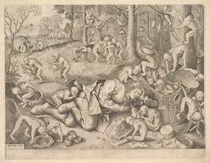 Købmanden røvet af aber, 1562 af Pieter Heyden van der