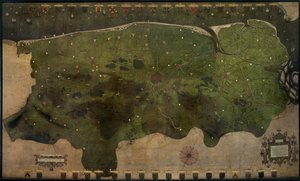 Kort over Castellany of Brugge (olie på lærred) af Pieter II Claeissens