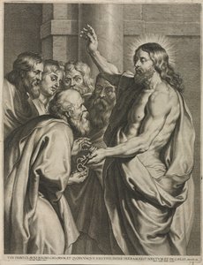 Kristus giver nøglerne til Peter af Pieter I de Jode