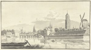 Kamperpoort i Zwolle af Pieter Jan van Liender (attributed to)
