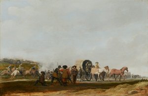 Bagholdsangreb for en hærkonvoj, 1631 af Pieter Jansz Post