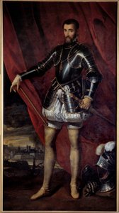Portræt i fuld længde af Francois de Lorraine, hertug af Guise (1519-1563) Maleri af Pieter Pourbus (1523-1584) (ec.flam.) 1600-tallets Nancy, Musee des Beaux Arts