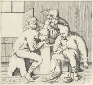 Fire mænd omkring et bord af Pieter Jansz Quast (possibly)