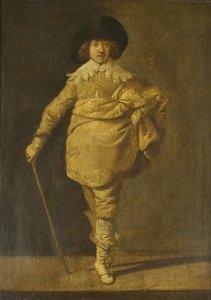 A Standing Cavalier, ca. 1630 (olie på panel) af Pieter Jansz. Quast