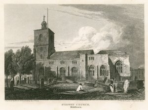 Stepney Church, London af Pieter Jansz. Quast