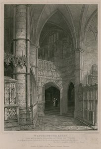 Udsigt over sydskærmen af Henry the Fifth Chapel, Westminster Abbey af Pieter Jansz. Quast