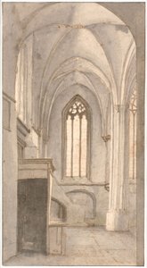 Udsigt over det indre af kirken St. Cunera i Rhenen (prov. Utrecht) af Pieter Jansz Saenredam