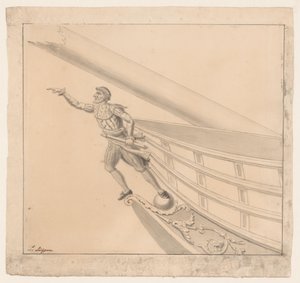 Galionsfigur af en mand med kikkert af Pieter Luypen (signed by artist)