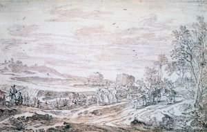 Landskab med høstmaskiner, c1615-1661