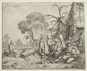 Landskab med soldater, 1626.