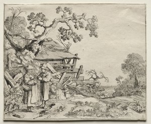 Landskab med to bønder i samtale, 1626.
