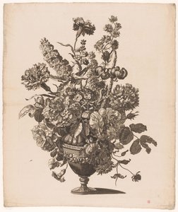Vase med blomster Vase med blomster (serietitel) af Pieter Mortier (I) (possibly)