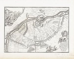 Kort over Narva i 1700 af Pieter Mortier