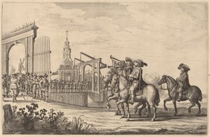 Marie de Medicis indrejse i Amsterdam [plade 1 af 6] af Pieter Nolpe