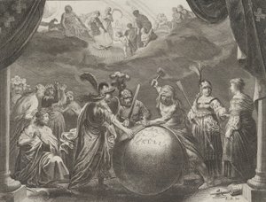 Plade 12: Allegory on the Discord in France, fra Caspar Barlaeus, Medicea Hospes, 1638. af Pieter Nolpe