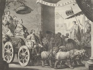 Plade 5a: Marie de Medici som Berecynthia, fra Caspar Barlaeus, Medicea Hospes, 1638. af Pieter Nolpe