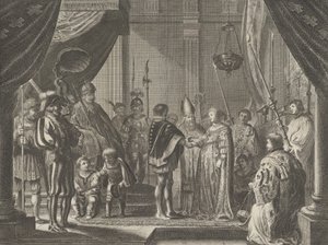 Plade 7: Ægteskabet mellem Francisco I de Medici og Johanna af Østrig, fra Caspar Barlaeu..., 1638.