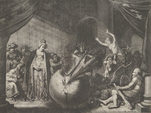 Plade 9: Allegory on the Discord in France, fra Caspar Barlaeus, Medicea Hospes, 1638.