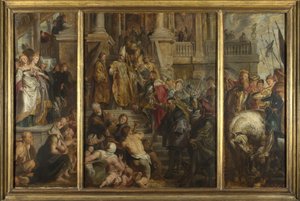 Skitse til højaltertavle, St. Bavo, Gent, 1612 af Peter Paul Rubens