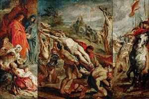 The Elevation of the Cross skitse til triptykonen af Peter Paul Rubens