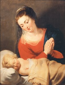 Jomfruen tilbeder det sovende barn, ca. 1615. af Pieter Paul Rubens