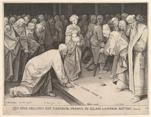 Kristus og kvinden taget i utroskab, 1579.