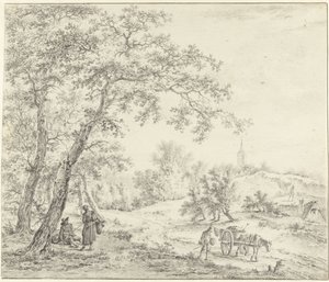 Nordhollandsk landskab (Egmond mod Castricum?) af Pieter Pietersz. Barbiers