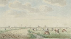 Udsigt over Kampen fra landsiden af Pieter Remmers