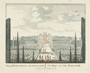 Udsigt over landstedet Clingendael i Haag Gesichte van het Famous Loo som andre kongehuse (serietitel) Admirandorum quadruplex spectaculum (serietitel)