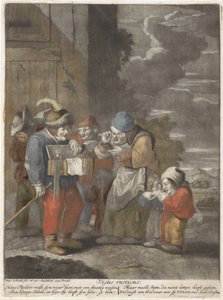 Ansigtet Visus rusticus (titel på objekt) Fem sanser (serietitel) af Pieter Schenk (I)
