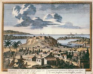 Udsigt over Acapulco, illustration fra 