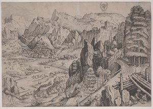 Magdalena Poenitens, tryk udført af Jan og Lucas van Duetecum af Pieter The Elder (after) Brueghel