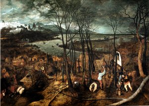 Overskyet dag Maleri af Pieter Bruegel den gamle (eller Pierre Bruegel eller Pieter Bruegel eller Brueghel