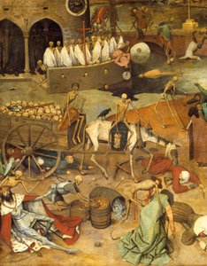 Dødens triumf Døden trækker vognen fra ligene. Lige af krigere og konger ligger på jorden. Maleri af Pieter Bruegel (eller Breugel eller Brueghel eller Breughel) det tidligere (1525-1569) 1500-tallet søn. 117x162 cm Musee du Prado, Madrid af Pieter Bruegel the Elder