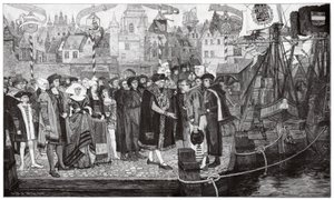 Sukkerhandel, Antwerpen, ca. 1510-20 (stik) af Pieter Verhaert