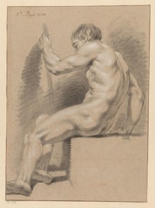 Siddende mand nøgen, set fra siden (3. præmie 1770) af Pieter Wagenaar (II)