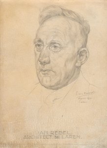 Portræt af arkitekten Jan Rebel af Pieter Willem van Baarsel