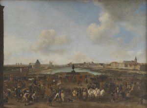 Udsigt over Paris set fra Place Dauphine af Pieter Wouwerman