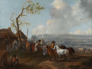 Camp Scene (olie på lærred)