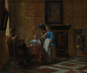 Fritid i elegante omgivelser, ca. 1663-65. af Pieter de Hooch