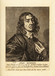 Portræt af Simon Bosboom, hollandsk guldalderarkitekt og forfatter af Pieter de II Jode