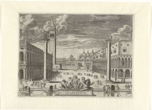 Udsigt over Piazzetta i Venedig, 1585 Vrbs Venetvm vt Nvlli (...) (titel på objekt) af Pieter de Jode (I)