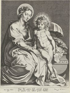 Maria med Kristusbarn ved krybbe af Pieter de Jode (I)