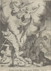 Stående van Christus Passie van Christus (serietitel) Passion and Resurrection (serietitel) af Pieter de Jode (I)