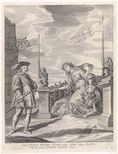 Ferdinand modtager nøglerne til byen af ​​byjomfruen i Gent Kardinal-Spædbarnets glædelige indtræden i Gent, 1635 (serietitel) af Pieter de Jode (II)