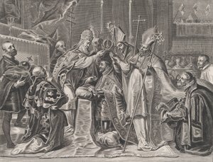 Plade 24: Charles V kronet til kejser af paven, fra William Becanus