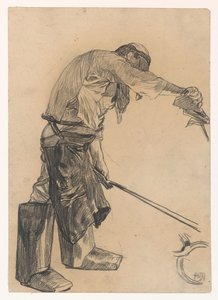 Arbejder i stålfabrik af Pieter de Josselin